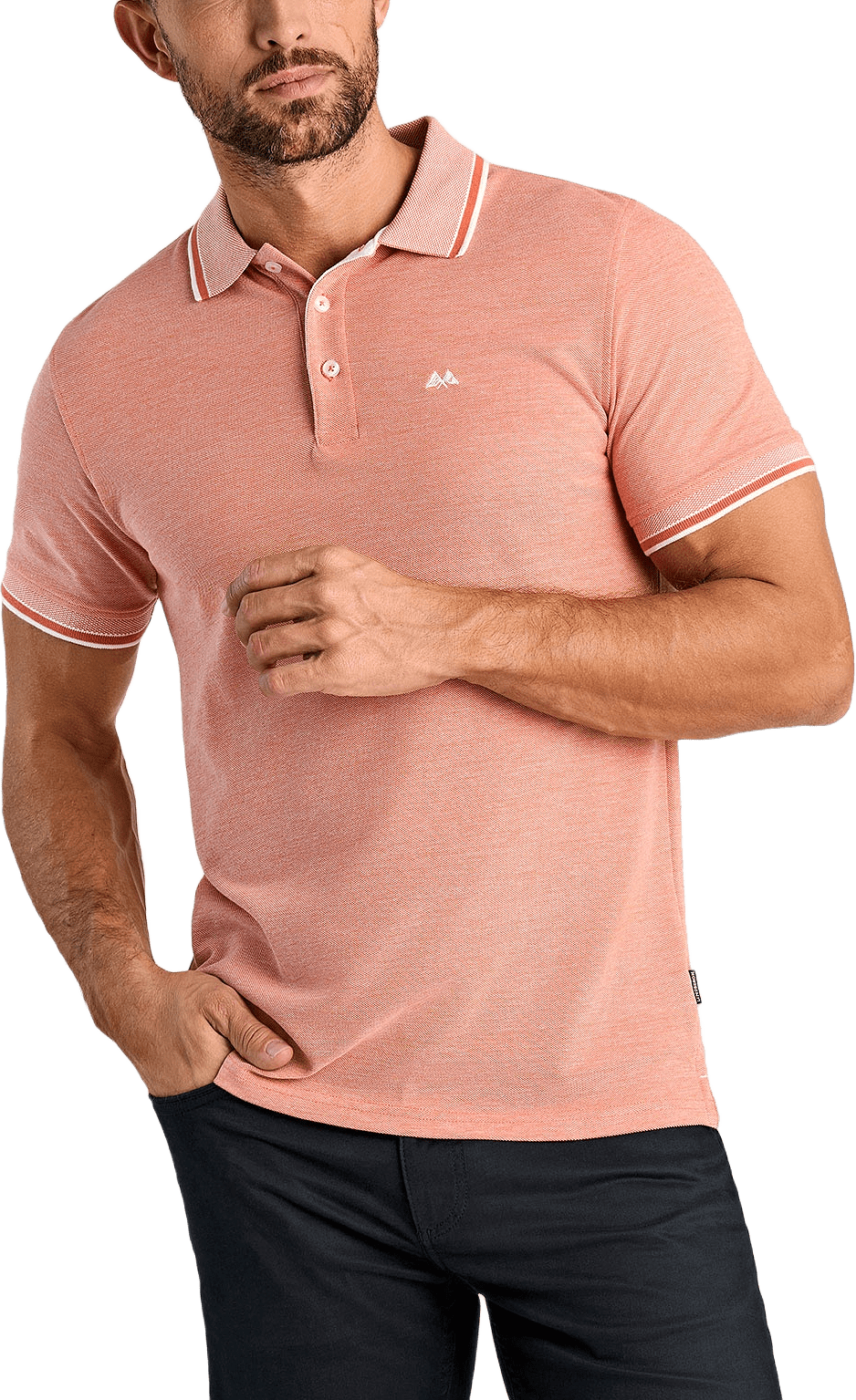 Orangic cotton polo piqué S/S- relaxed fit- regular collar, från Lindbergh, i färgen Orange.