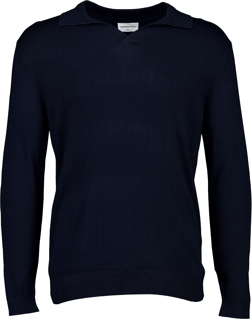 Lindbergh Ecovero L/S v-neck polo Knit, från Lindbergh, i färgen Navy.