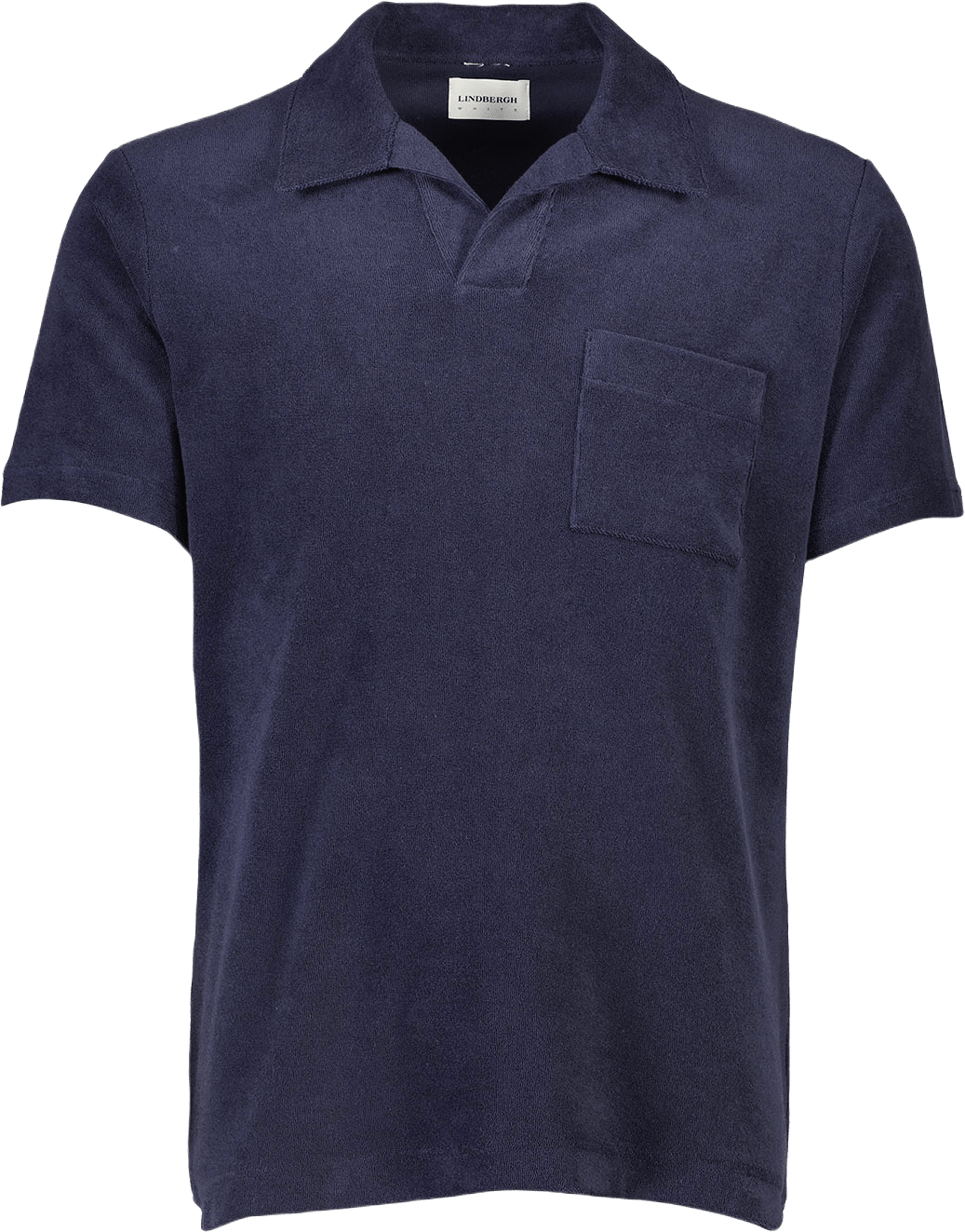 Towel v-neck polo S/S, från Lindbergh, i färgen Navy.