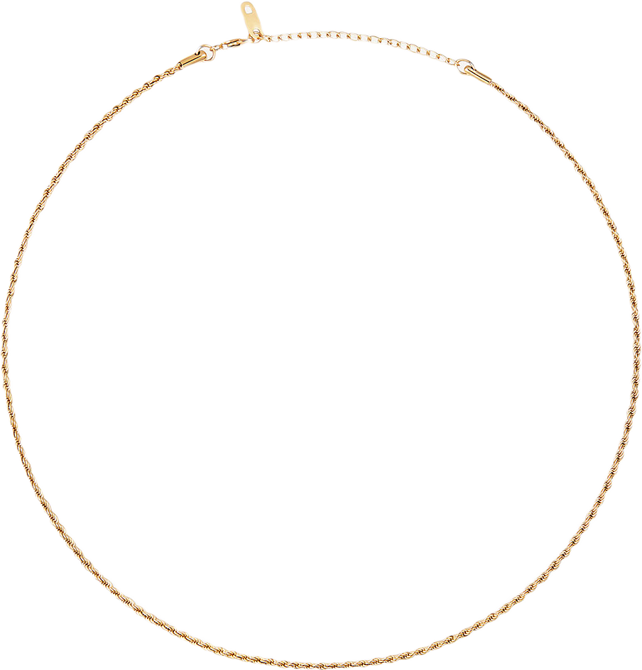 Thin Rope Gold 400 mm Necklace, från Mockberg, i färgen Gold.