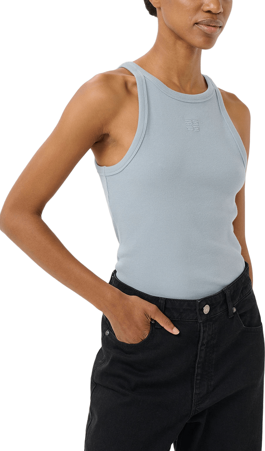 GZdrew Logo Tank 2.0 Top, från Gestuz, i färgen Grey Blue.