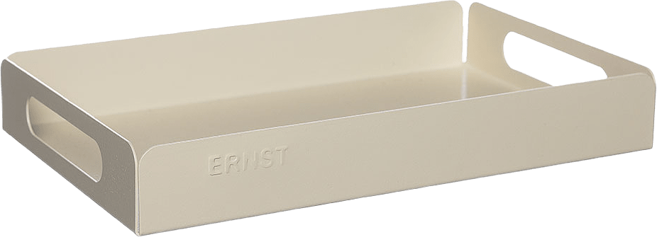 Bricka metall, från ERNST, i färgen Cremevit.