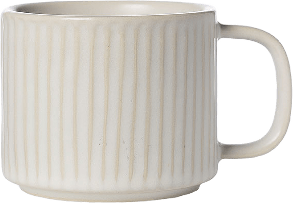 Kopp räfflad, från ERNST, i färgen Naturvit.