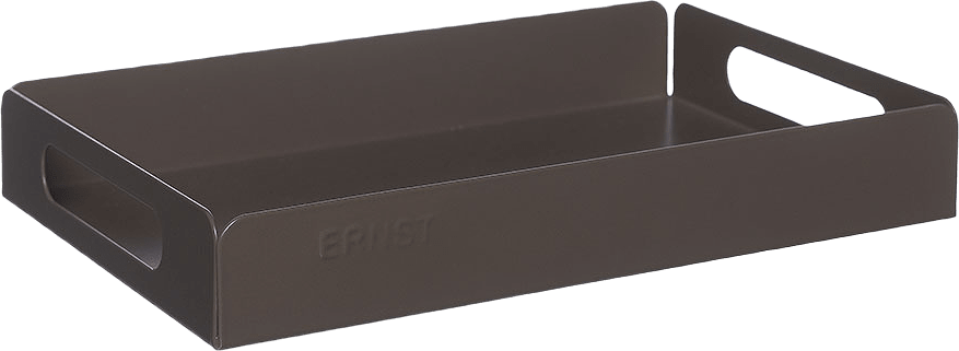 Bricka metall, från ERNST, i färgen Mullvad.