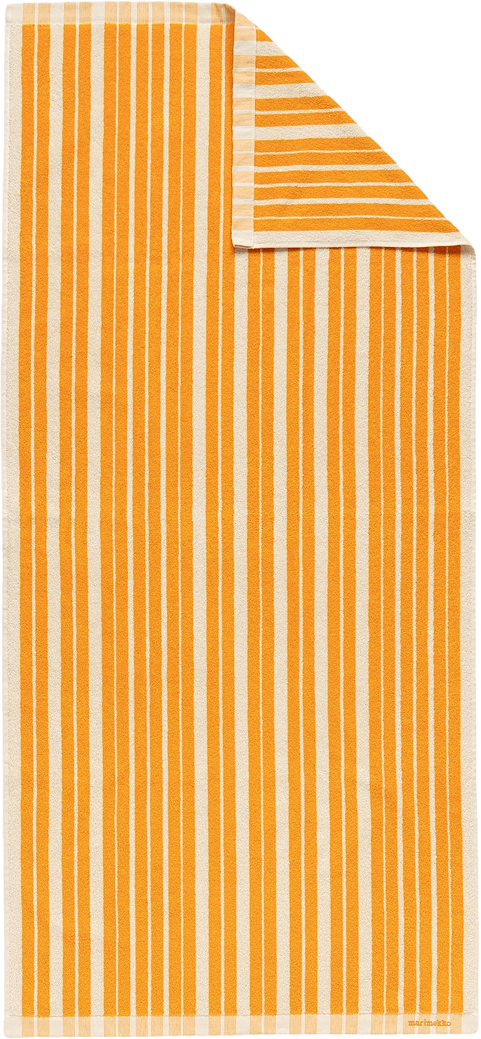 Raide Bath Towel 70X150 Cm, från Marimekko, i färgen Sahram Yellow, Cream.