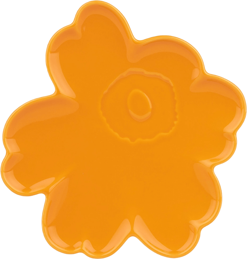 Unikko Shape Plate 20 Cm, från Marimekko, i färgen Warm Yellow.