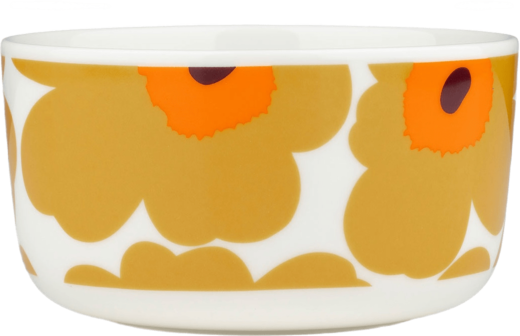 Unikko Bowl 5 Dl, från Marimekko, i färgen White, Caramel, Warm Or.