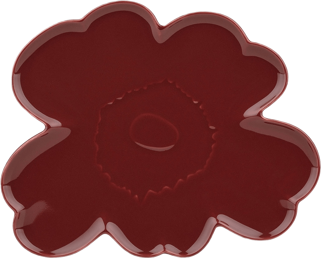 Unikko Shape Serving Item 32Cm, från Marimekko, i färgen Burgundy.