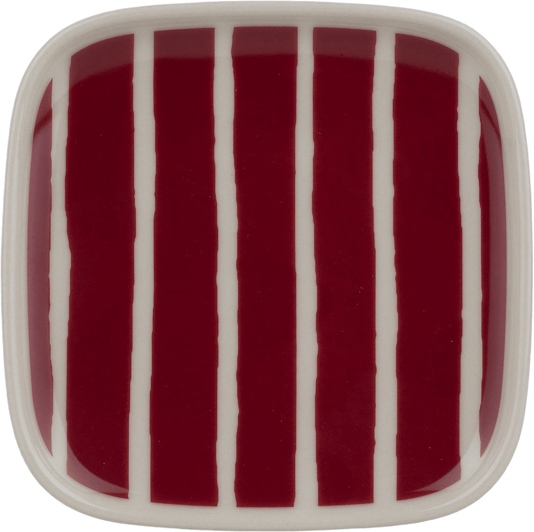 Piccolo Plate 10X10Cm, från Marimekko, i färgen Stoneware, Burgundy.