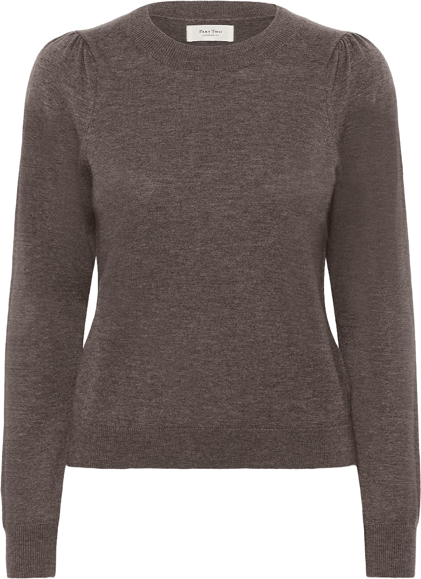 Evinas PW PU Sweater, från Part Two, i färgen Dark Mink Melange.