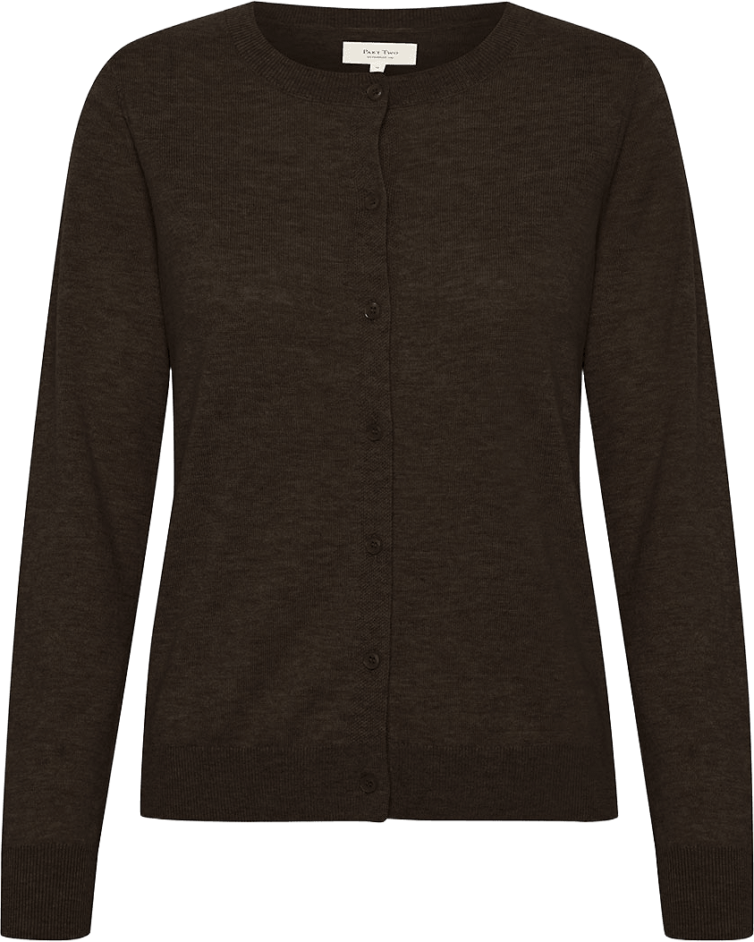 EllahPW Cardigan, från Part Two, i färgen Chocolate Torte Melange.
