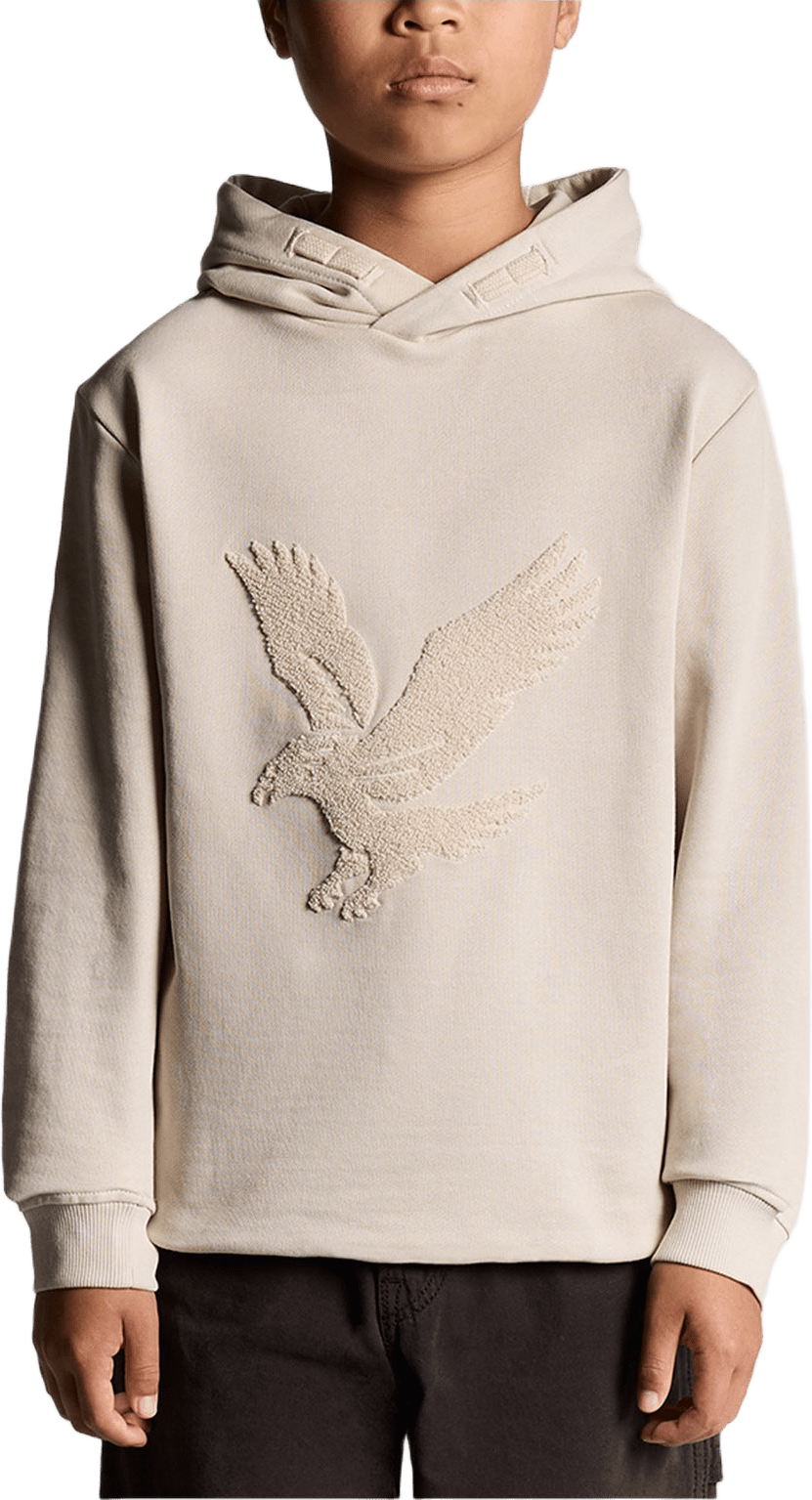 Hoodie med frottétryck, från Lyle & Scott, i färgen W503 Putty.