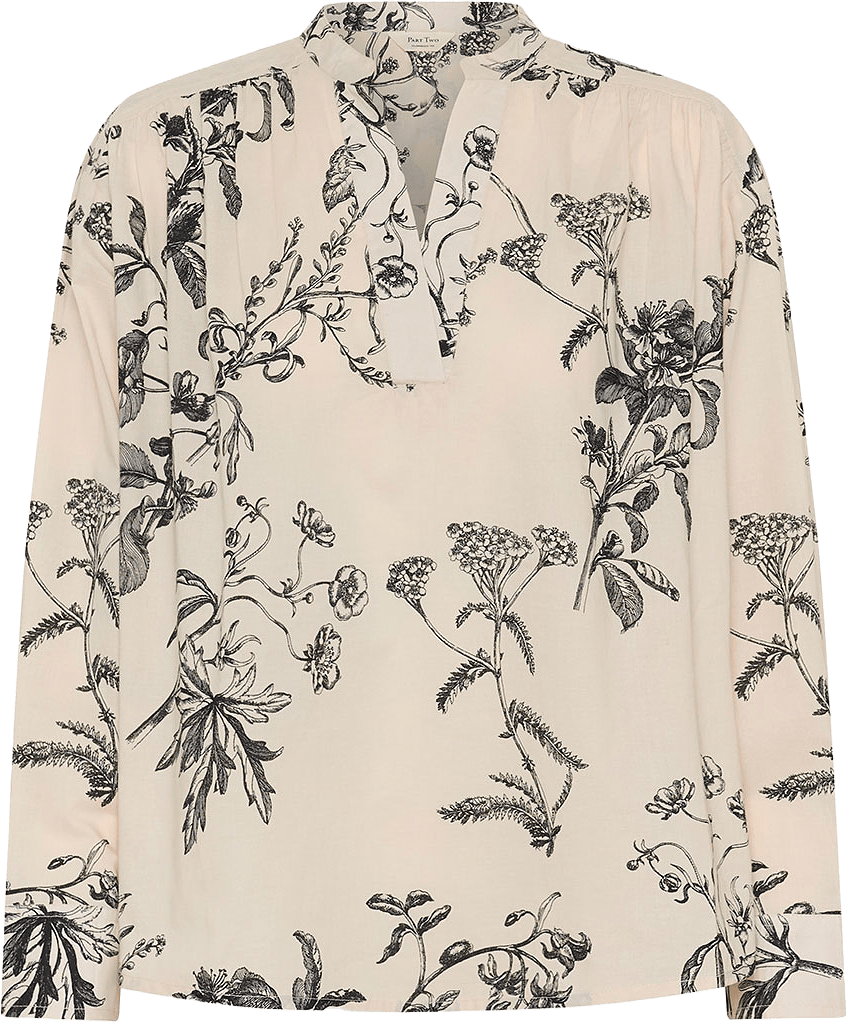 NatalePW Blouse, från Part Two, i färgen Dark Navy Botanical Print.