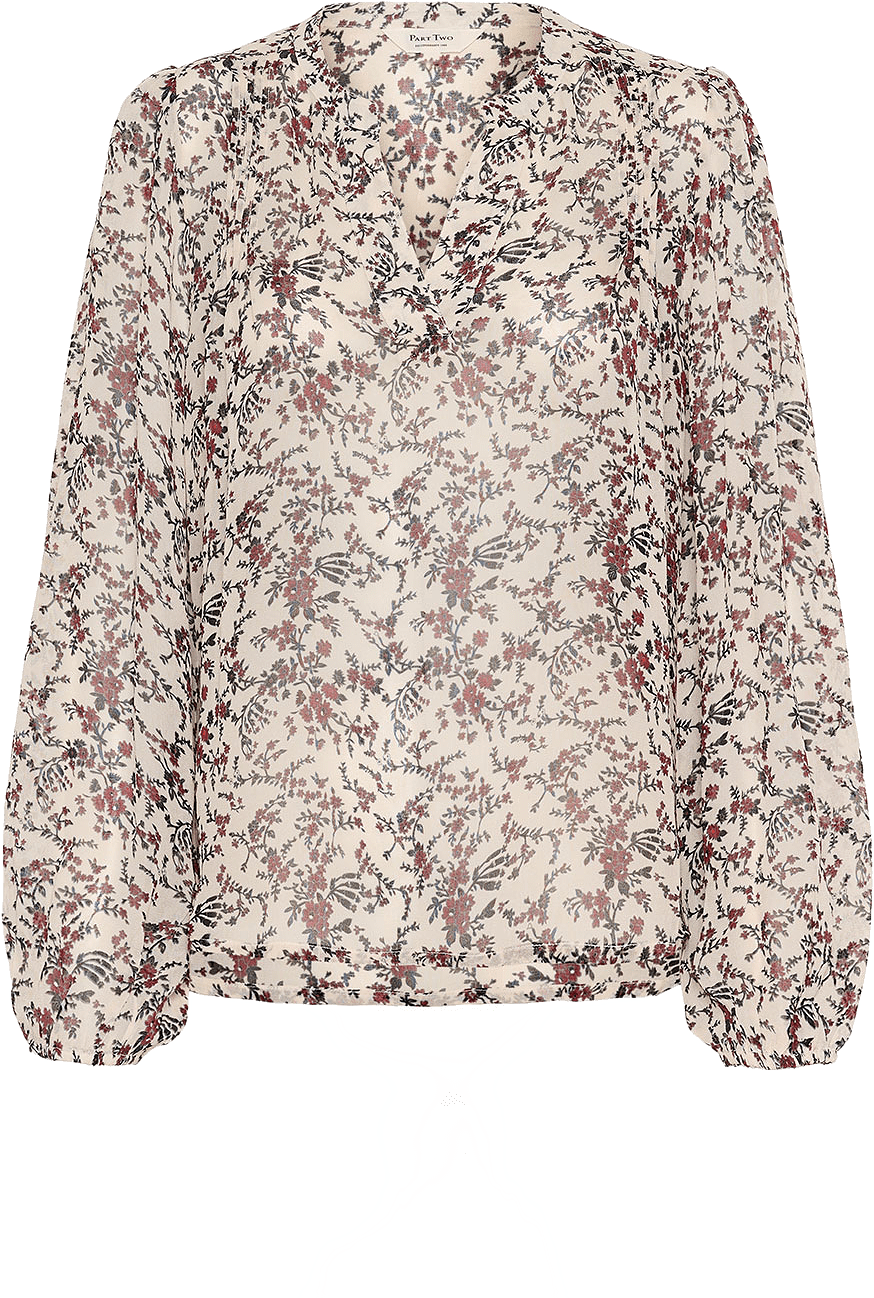 SandiPW Blouse, från Part Two, i färgen Whitecap Gray Flower Bouquet.