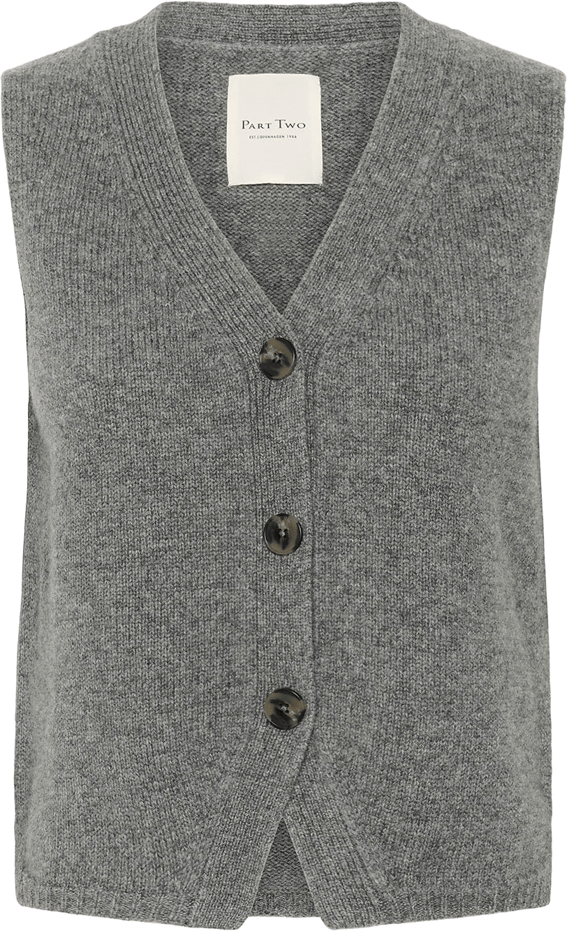 SylvaPW Waistcoat, från Part Two, i färgen Medium Grey Melange.