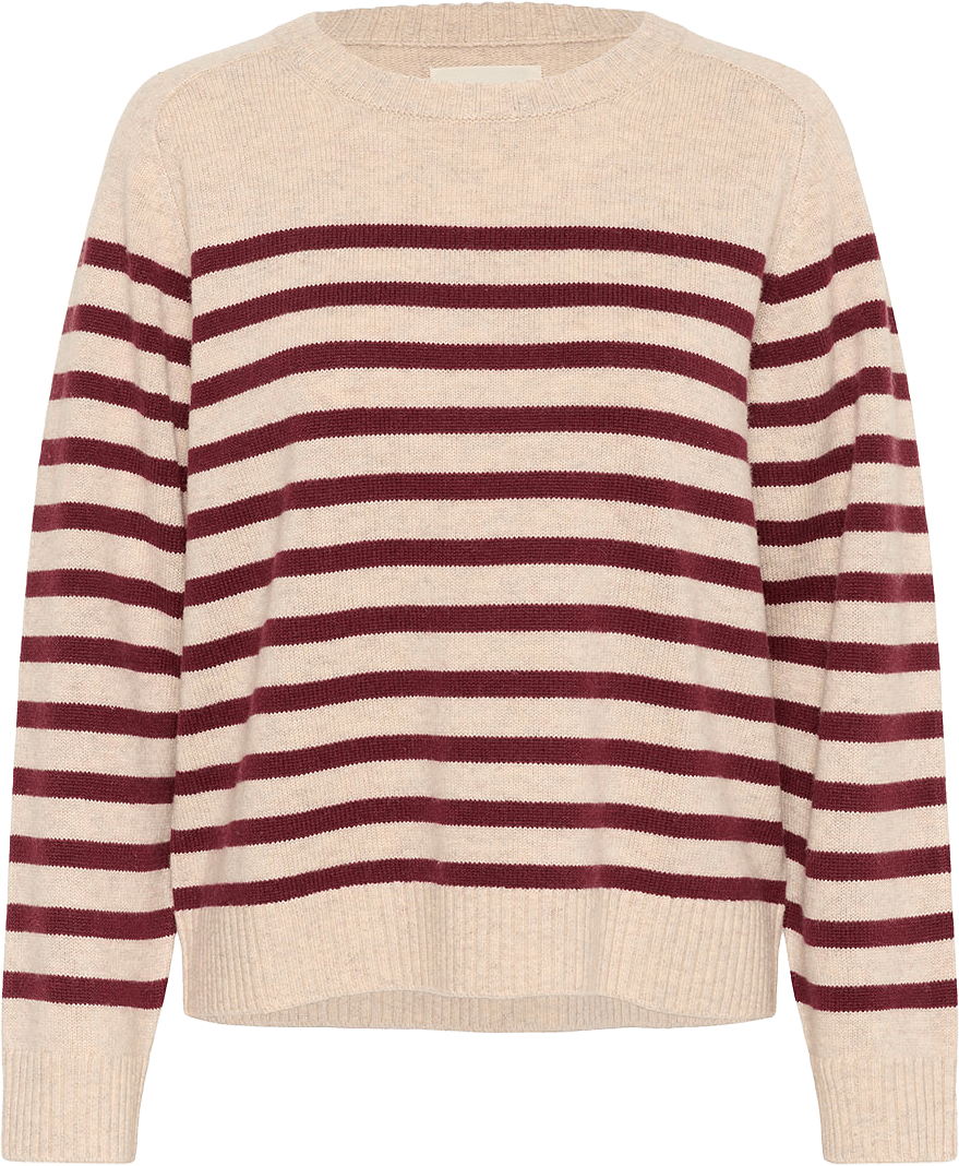 Niaka PW PU Sweater, från Part Two, i färgen Tawny Port Stripe.