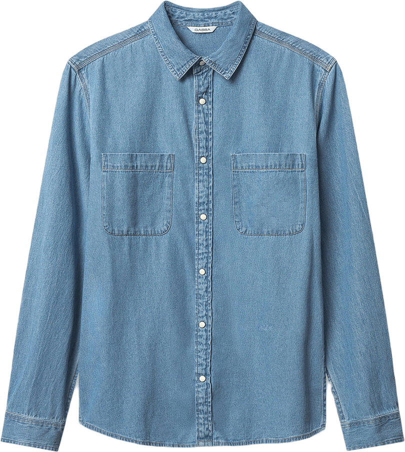 Sven Reg Denim LS Shirt L/S, från GABBA, i färgen Lt. Blue Denim.