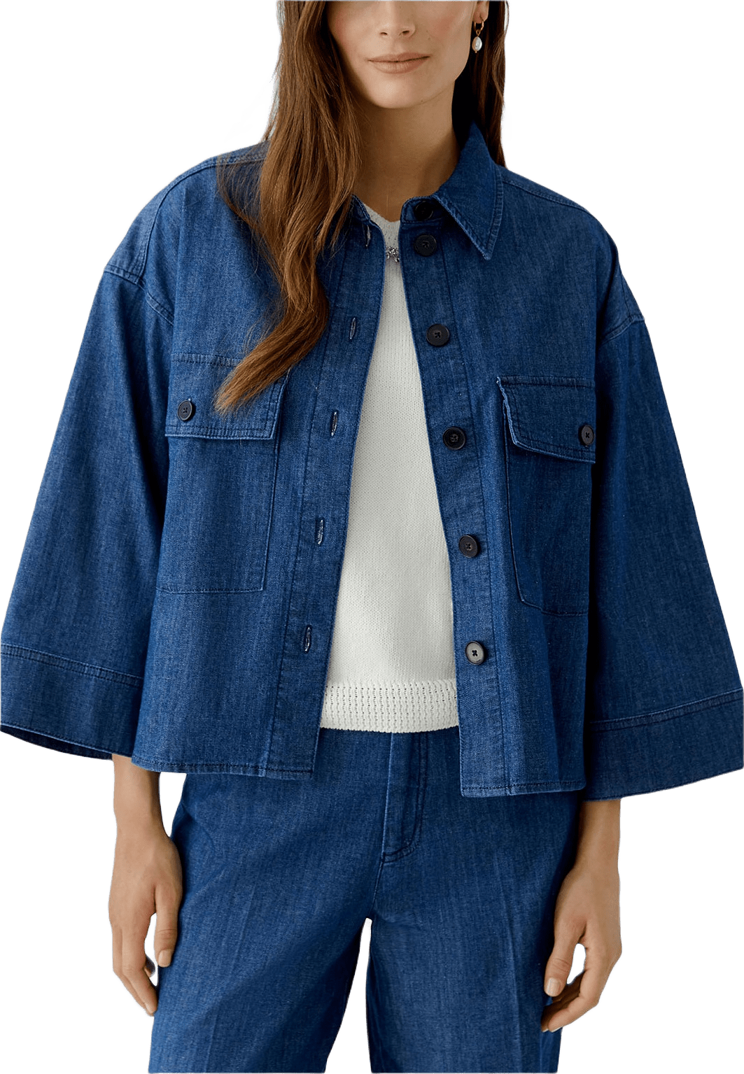 Skjorta Denim, från Oui, i färgen Blue Denim.