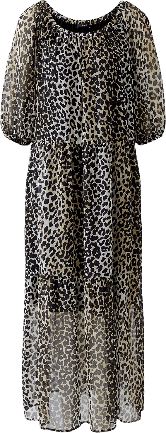 Klänning Maxi, från Oui, i färgen Camel Black.