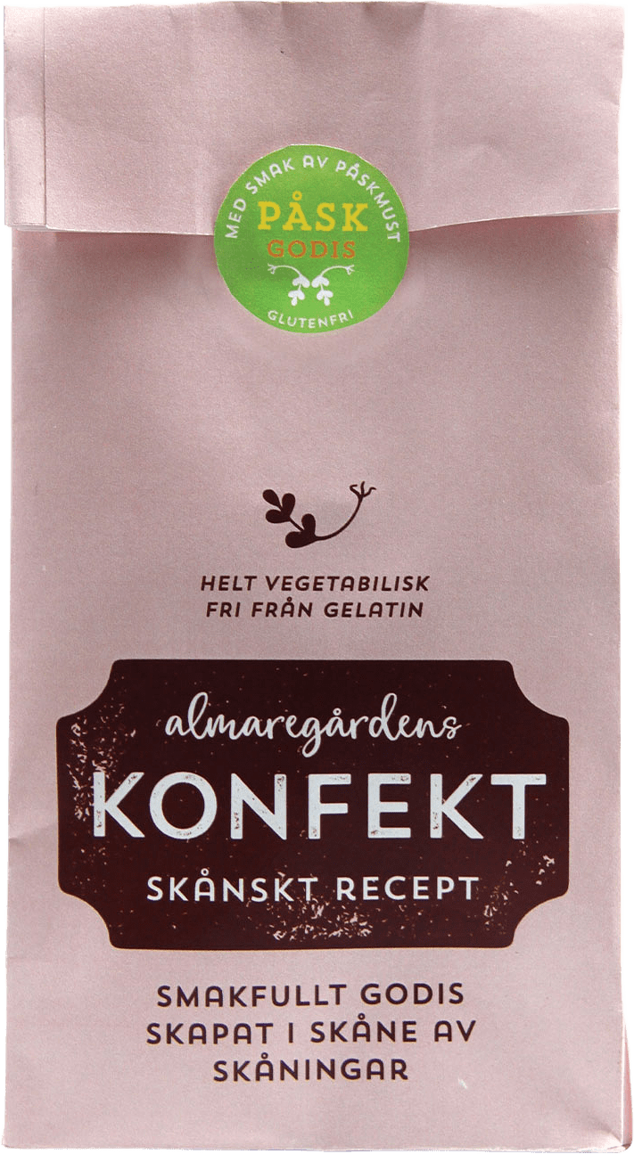 Påskkonfekt Med Smak av Påskmust, från Almaregårdens Lakrits, i färgen Brun.