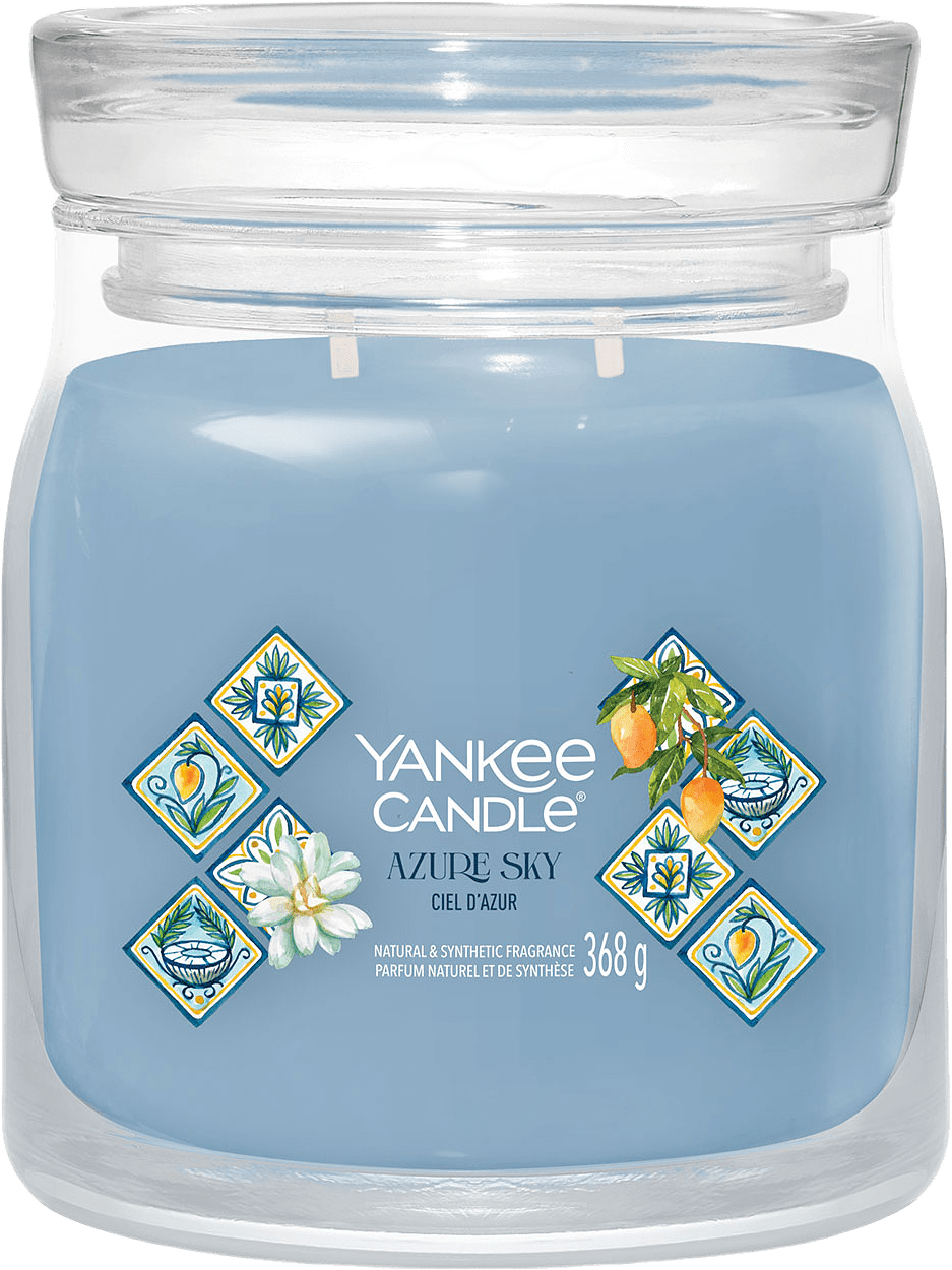 Signature Medium Jar Azure Sky, från Yankee Candle, i färgen Azure Sky.