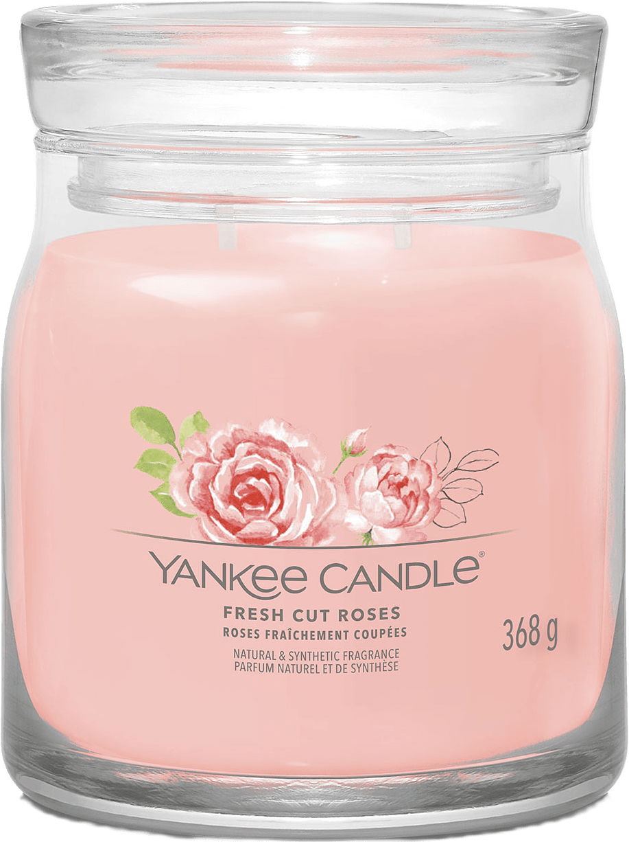 Signature Medium Jar Fresh Cut Roses, från Yankee Candle, i färgen Cut Roses.