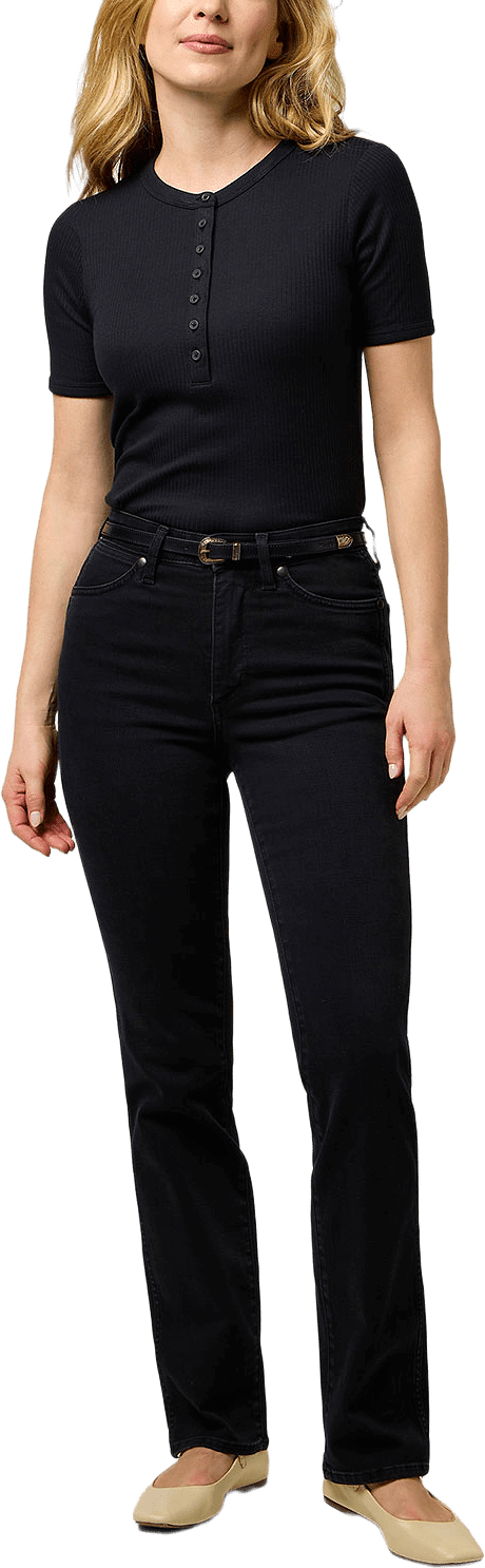 Straight Jeans, från Wrangler, i färgen Nebula Black.