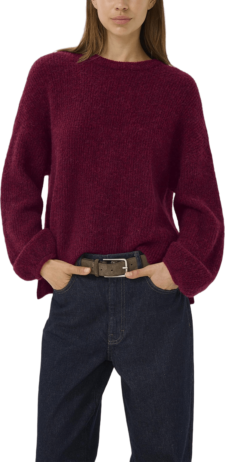 GZalpha Pullover, från Gestuz, i färgen Blood Red Mélange.