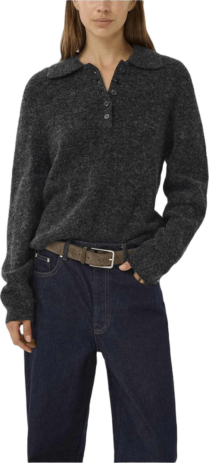 GZalpha Pullover, från Gestuz, i färgen Charcoal Melange.