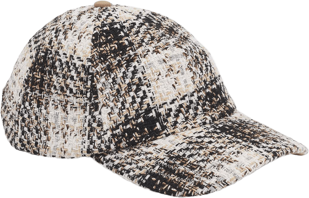 ABEL Checked Baseball Cap, från Upfront, i färgen Black.
