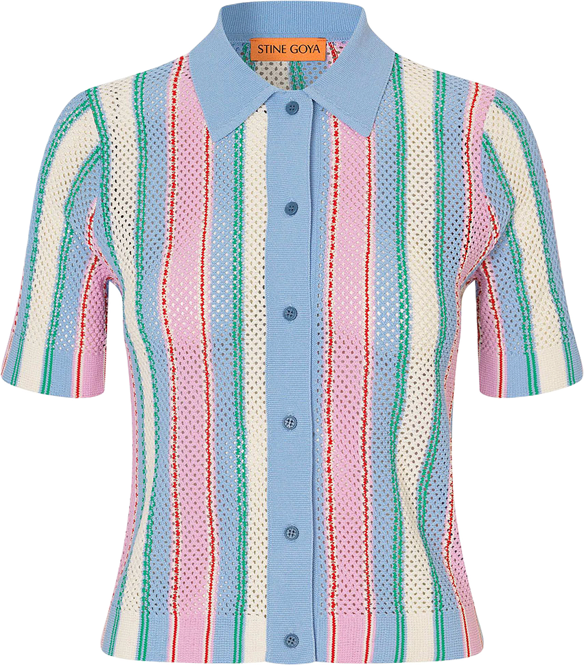 Short Sleeve Crochet Polo