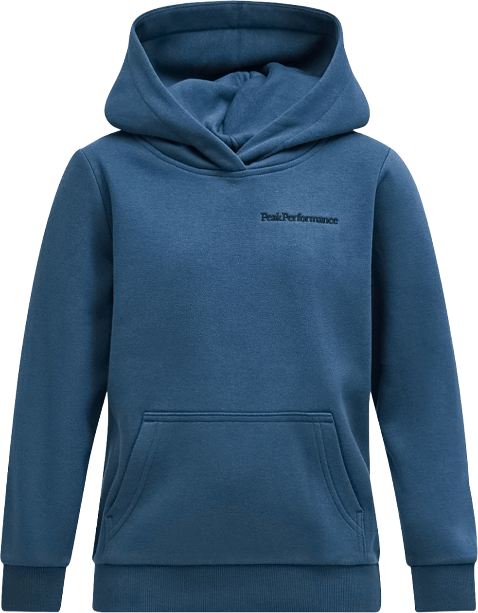 Jr Original Small Logo Hood, från Peak Performance, i färgen Mountain Lake.