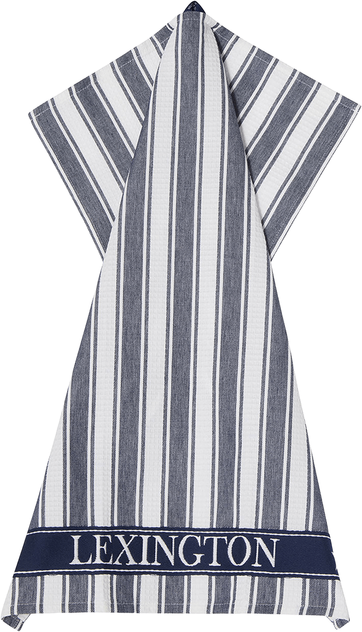 Icons Cotton Twill Waffle Striped Kitchen Towel, från Lexington, i färgen Dress Blue/White.