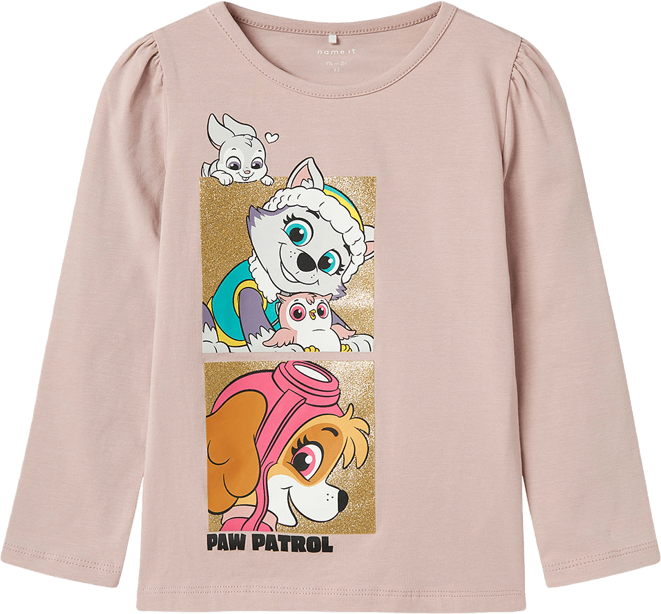 Långärmad topp Paw Patrol, från Name It, i färgen Burnished Lilac.