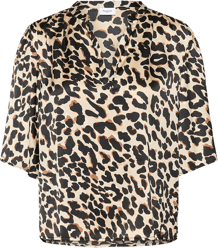 SafinaSZ Blouse, från Saint Tropez, i färgen Soft Regular Leopard.