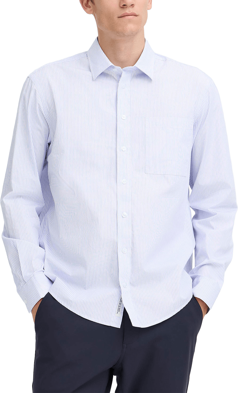 BJØRN Striped Shirt, från Casual Friday, i färgen Snow White.