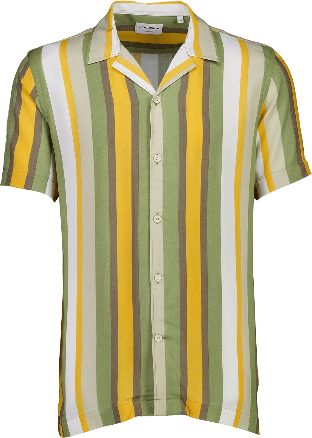 Bold Stripe Viscose Shirt S/S, från Lindbergh, i färgen Mango.