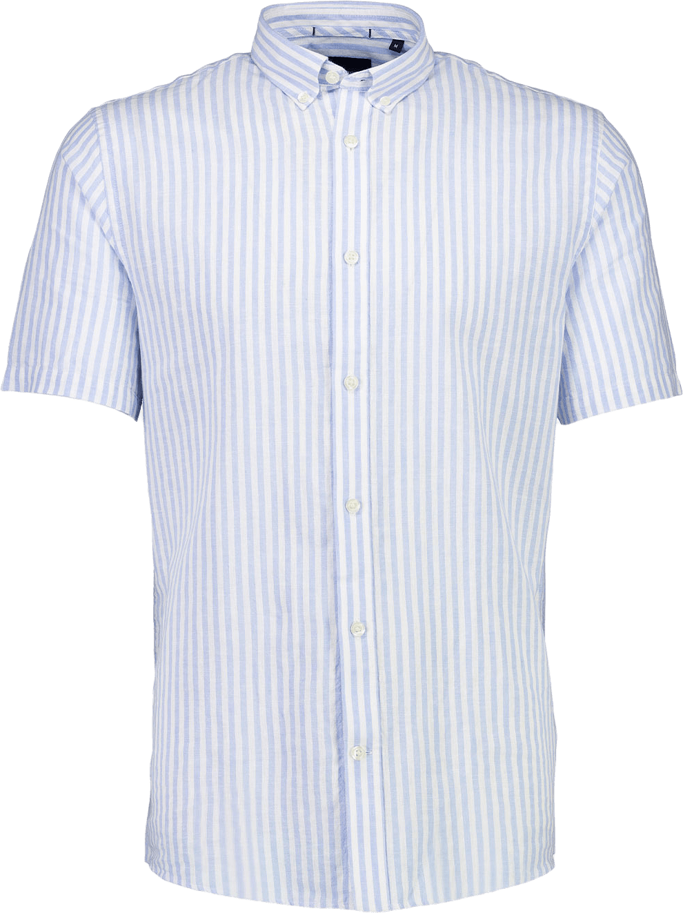 Striped Cotton/linen Shirt S/S, från Lindbergh, i färgen Lt Blue.