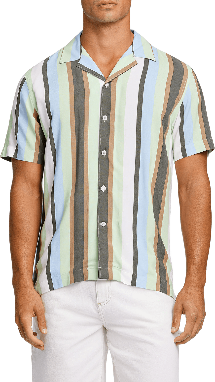 Bold Stripe Viscose Shirt S/S