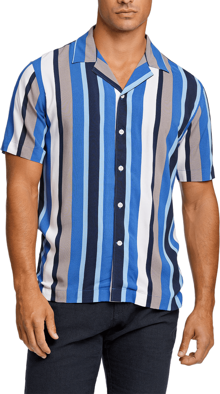 Bold Stripe Viscose Shirt S/S