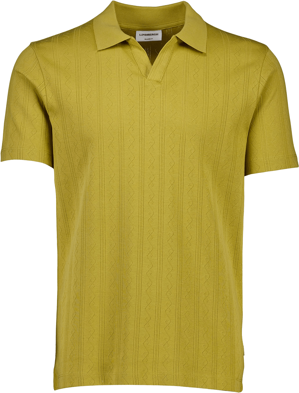 Jacquard V-neck Polo shirt, från Lindbergh, i färgen Dk Sand.
