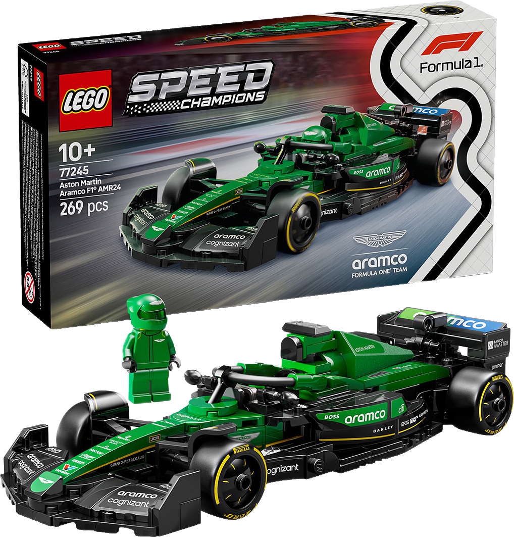 Aston Martin Aramco F1® AMR24 racerbil, från LEGO.