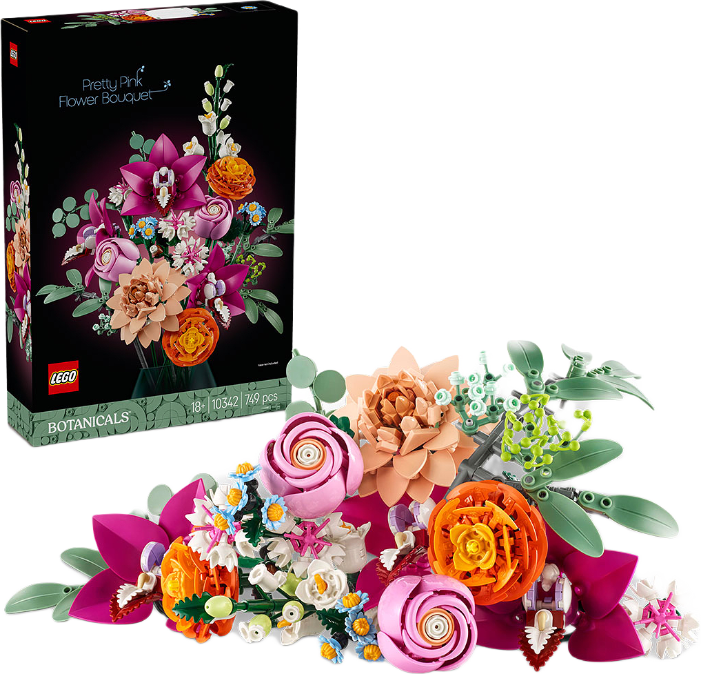 Vacker rosa blombukett, från LEGO.