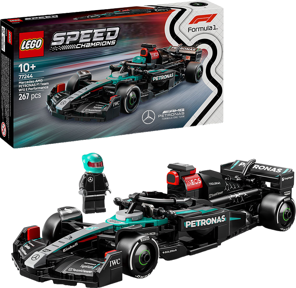 Mercedes-AMG F1® W15 racerbil, från LEGO.