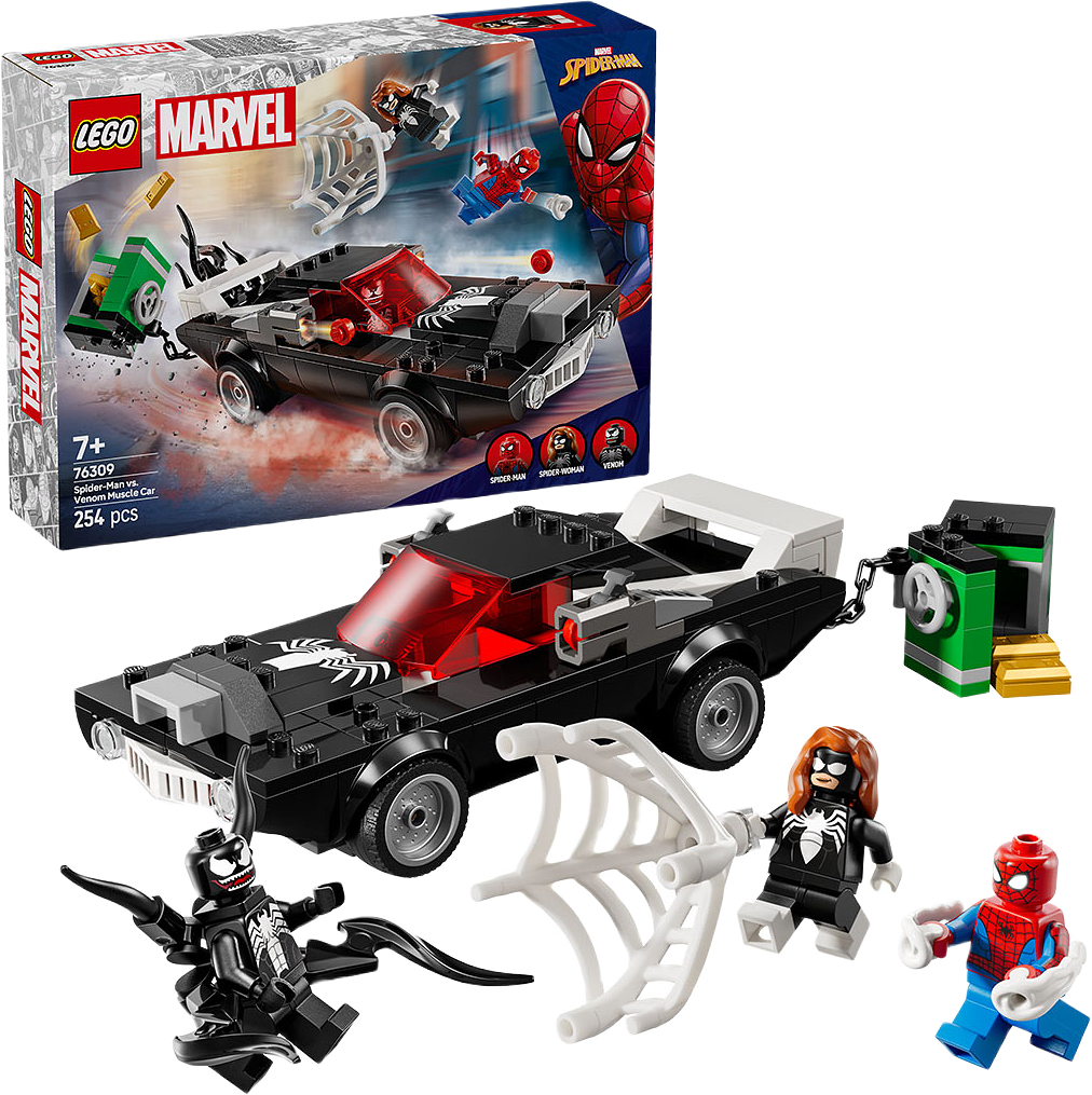 Spider-Man mot Venoms muskelbil, från LEGO.