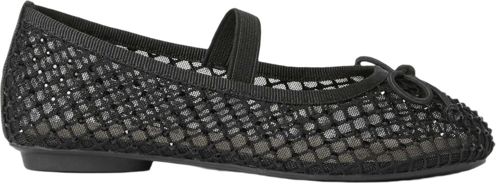 Ballerinaskor med rem, från RIKIKI, i färgen Black.