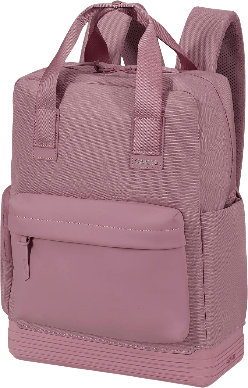 Dataryggsäck totemodell med extra stadig botten, från American Tourister, i färgen Lilas Pink.