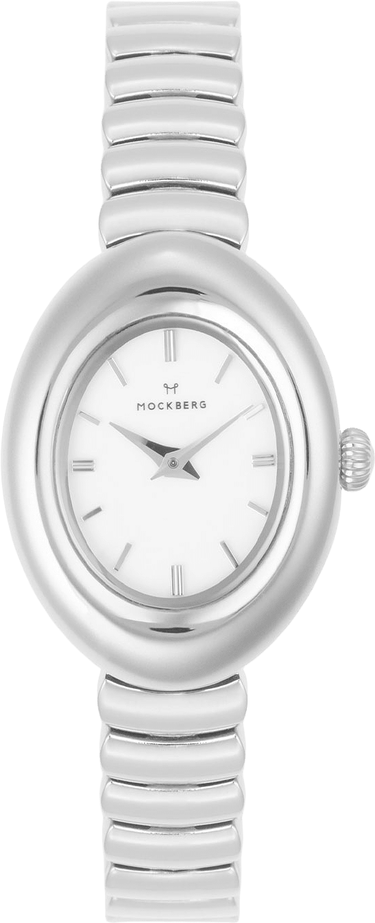 Belle Oval Steel Watch, från Mockberg, i färgen Silver.