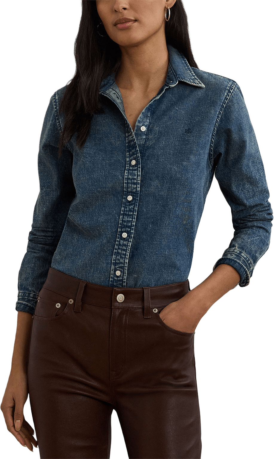 Classic Fit Denim Shirt, från Lauren Ralph Lauren, i färgen Haze Wash.