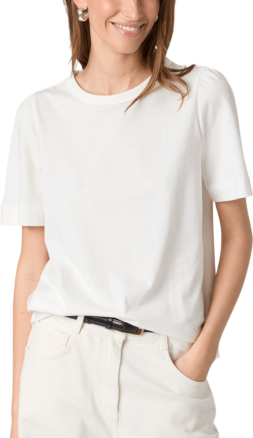 SLJani Poplin Shirt LS Shirt, från Soaked In Luxury, i färgen Broken White.